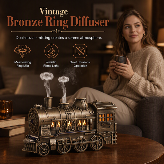🚂🔥 50% KORTING | Vintage Trein Diffuser – Nebelringen & Sfeervol Vlamlicht