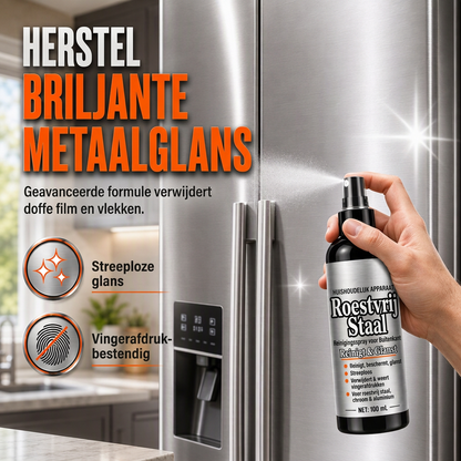 RVS-reinigings- en poetssprayset voor huishoudelijke apparaten, koelkasten en magnetrons