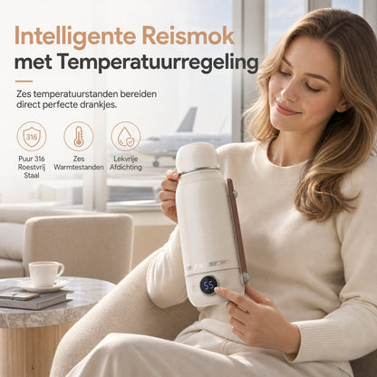 🌡️🔥 50% KORTING | Draagbare Reiswaterkoker – 6 Temperaturen & 316 RVS
