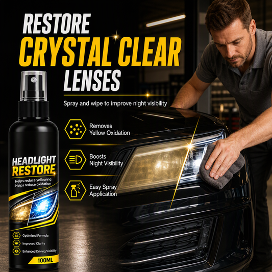 🚗✨ 50% KORTING | Koplamp Restauratiespray – Tegen Vergeling & Doffe Lenzen
