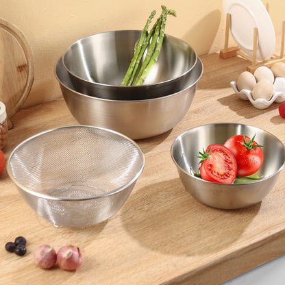 🥗✨ 50% KORTING | RVS Mengkom met Vergiet – Spoelen, Afgieten & Bereiden in Eén