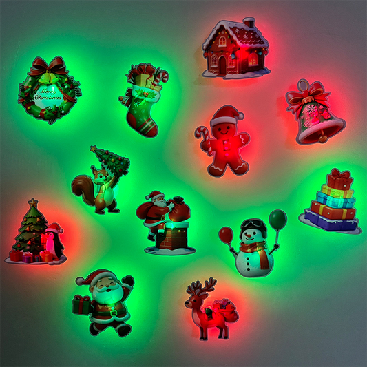 🎁 50% korting🎄✨ Lichtgevende Kerstmuurstickers met LED – Zelfklevende Kerstdecoratie in Sets van 12/24/36 Stuks