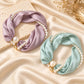 🧣✨ 3-in-1 Sjaal met Pareldetails & Afneembare Ketting – Magnetische Sluiting voor Elegante Looks