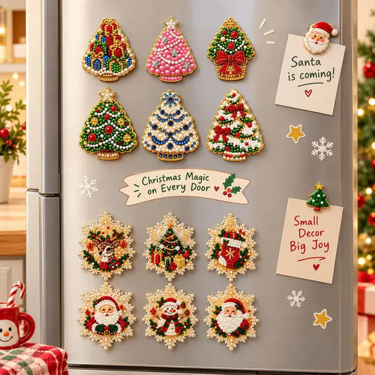 ✨🎄 DIY Magnetische Feestdecoratie – Maak Je Eigen Sprankelende Koelkastmagneten met Acrylbord