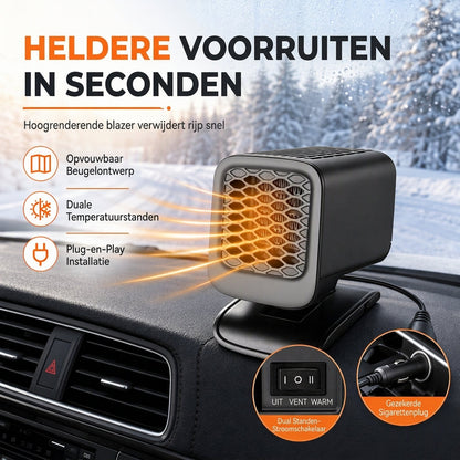Draagbare Opvouwbare Auto-ontdooier 12V 24V Vierkante Elektrische Voorruit Ontwaseming Ventilator
