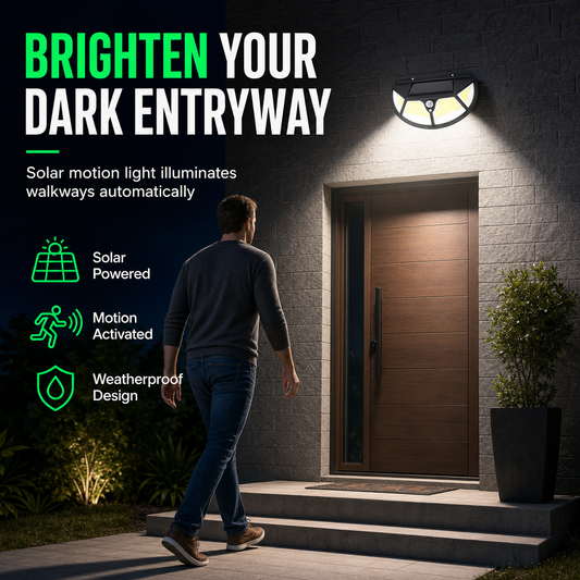💡🚶 LED Buitenlamp met Bewegingssensor – Automatische Breedhoekverlichting voor Entree, Oprit & Tuin
