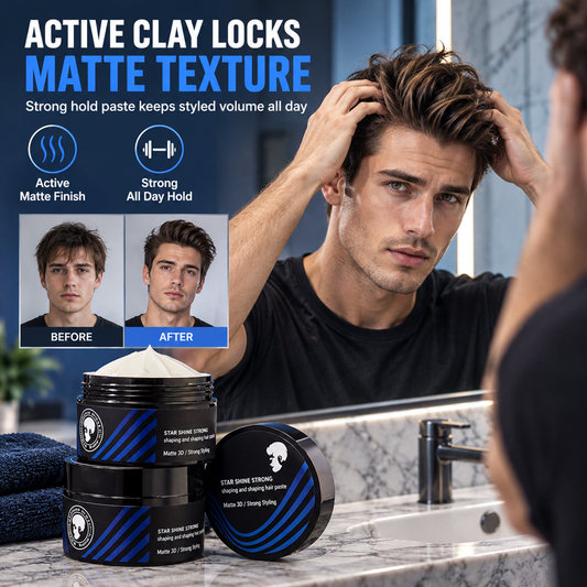 💈 Volumegevende haarklei voor mannen – Sterke fixatie & natuurlijke matte finish