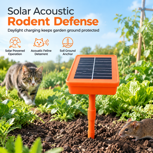 ☀️🐭 Solar Muizenverjager voor de Tuin – Met Katten­geluiden, Grondpen & Weerbestendig Ontwerp