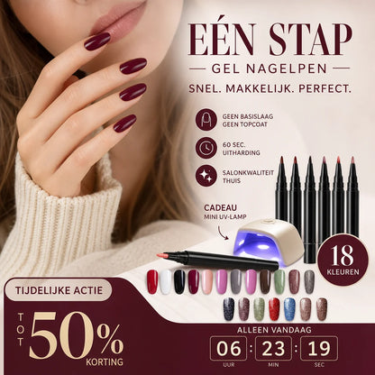💅 Beperkte tijd: koop 1 krijg 1 gratis ✨ One Step Nagelgel Pen 🎨 Gratis draagbare mini UV-nagellamp 💡