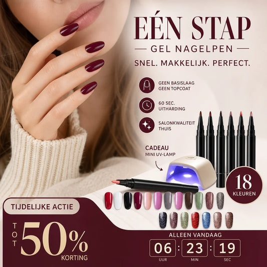 💅 Beperkte tijd: koop 1 krijg 1 gratis ✨ One Step Nagelgel Pen 🎨 Gratis draagbare mini UV-nagellamp 💡